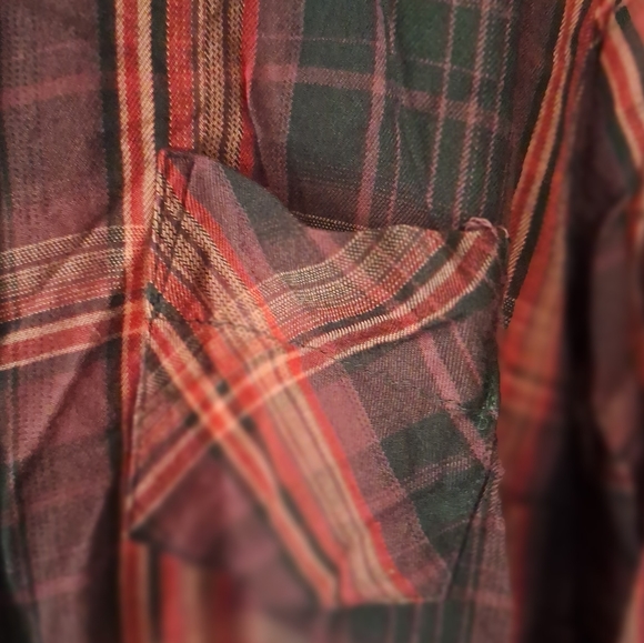 Lane Bryant Plaid Red Black Lace Loose Fit Button Down Long Sleeve Size … - Picture 5 of 5